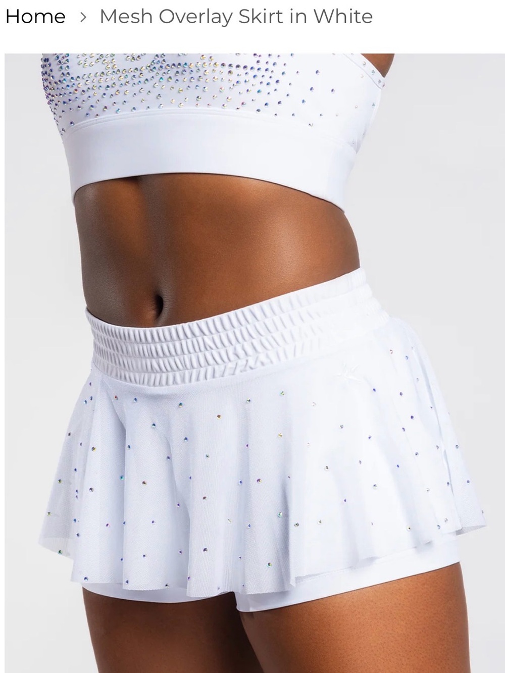 Rebel Athletics Mesh Overlay Skirt in White